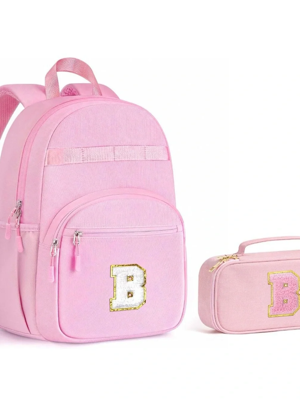 Kids Backpack & Pencil Case | Pink with 'B' Patch | New with Tags